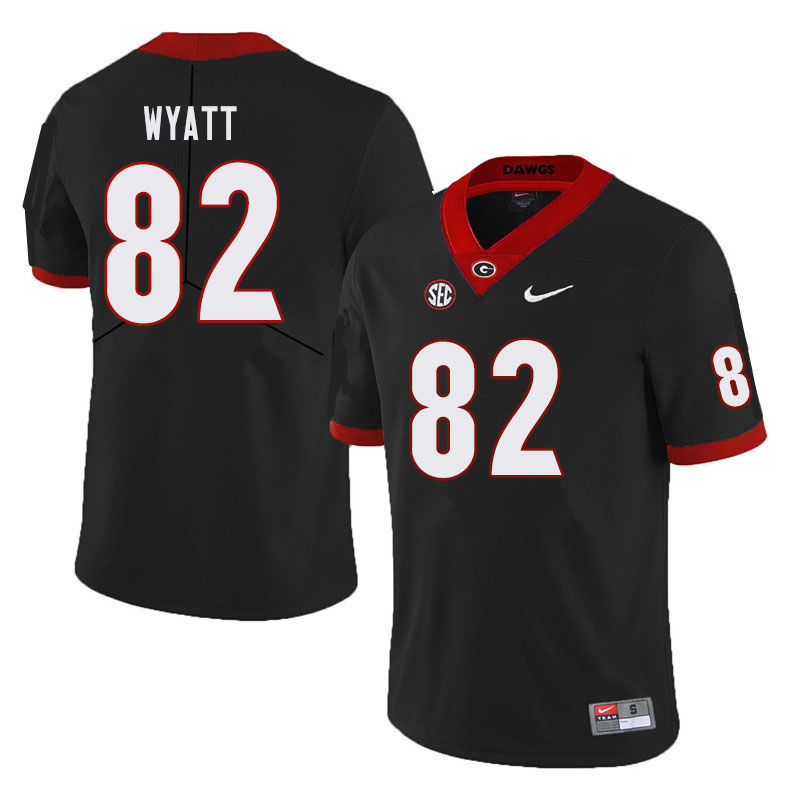 Georgia Bulldogs #82 Kolby Wyatt College Football Jerseys Sale-Black